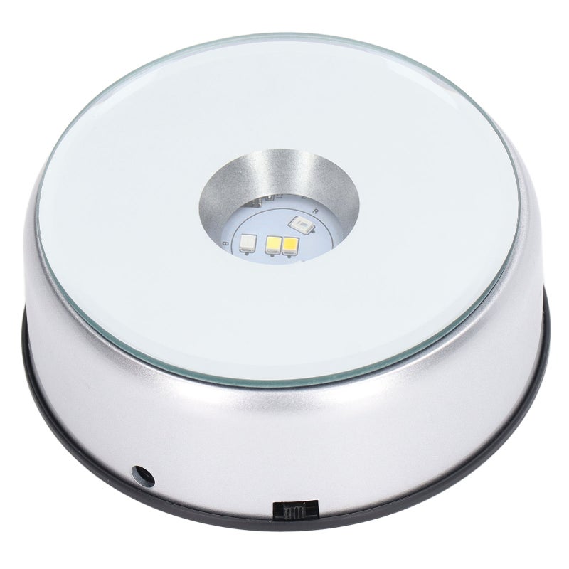 Rotating Display Stand 360° Rotating LED Lights 80 Seconds Per Lap LED Display Base for Cups Crystals - Image 2