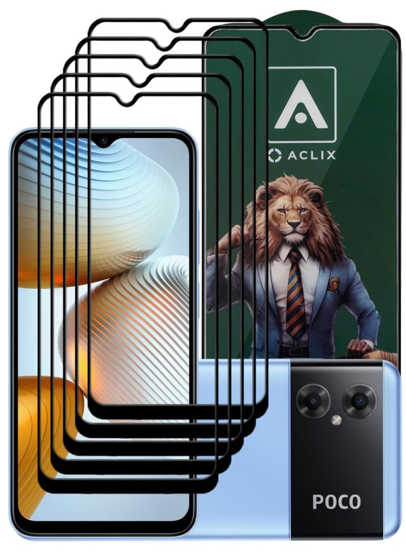 أكاليكس 5 قطع، حماية شاشة،  لهاتف شاومي بوكو M4 5G  ، جودة ممتازة. - Image 1