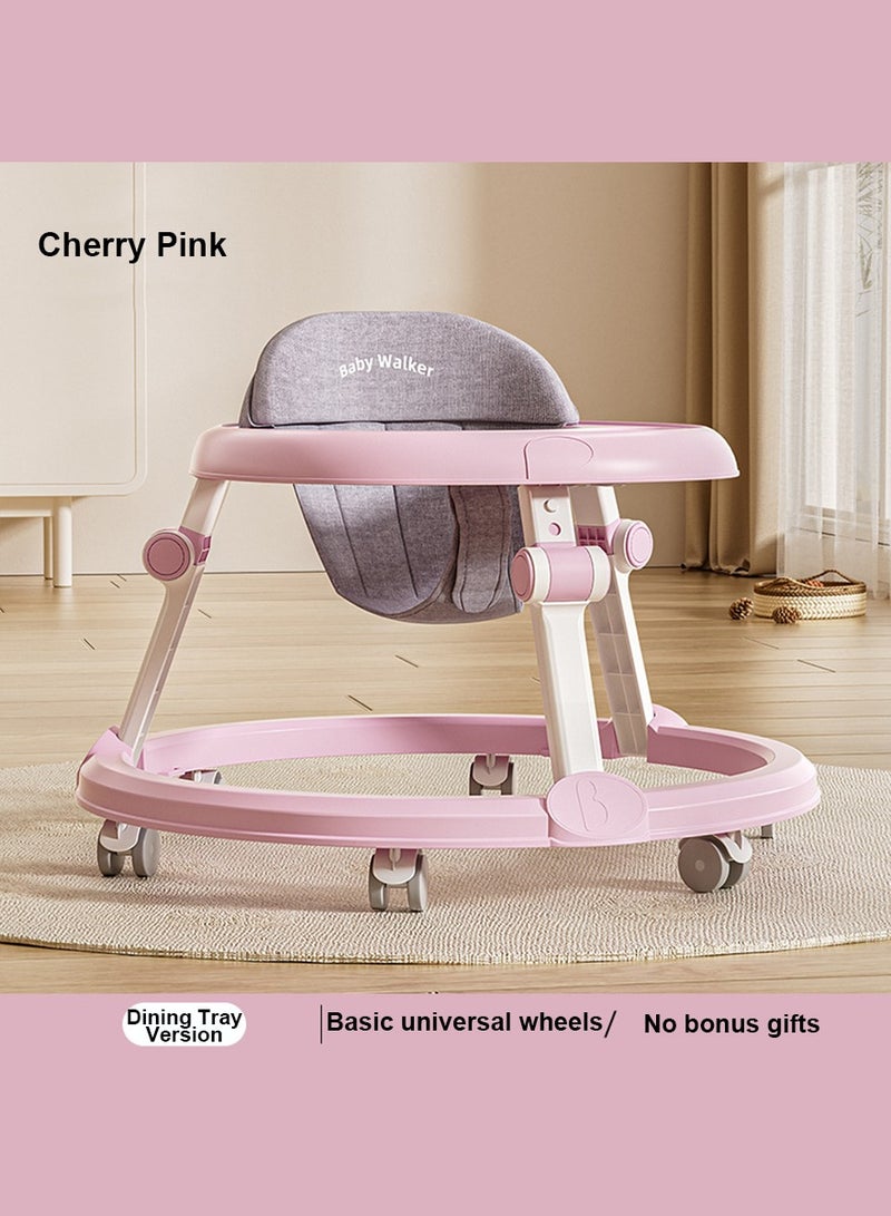 Baby Walker Foldable with 7 Adjustable Heights, Baby Walker with Wheels Portable, Baby Walkers and Activity Center for Boys Girls Babies 6-18 Months (Simple Version without Toys-Pink) - Image 1