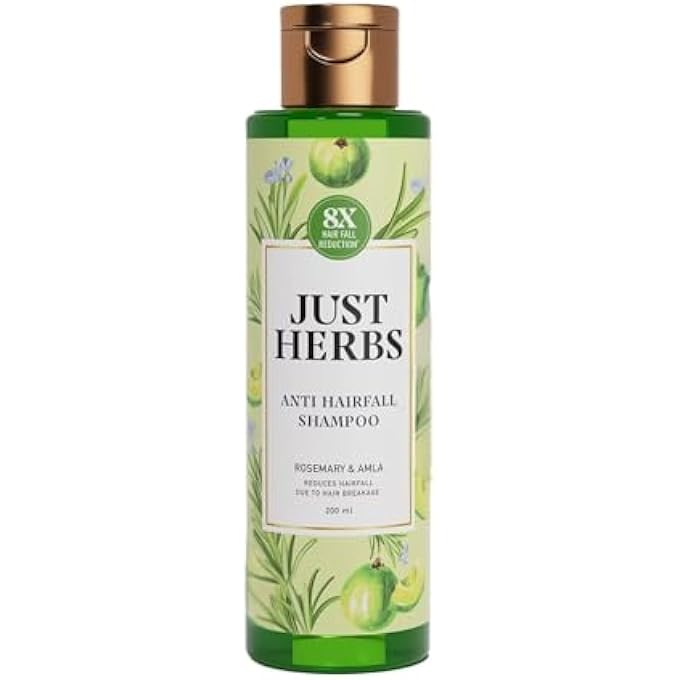 Just Herbs 8 IN 1 ROOT NOURISHING AMLA NEEM HAIR FALL CONTROL SHAMPOO FOR MEN & WOMEN - SUITABLE FOR OILY HAIR SCALP, SULPHATE & PARABEN FREE 200 ML - Image 2