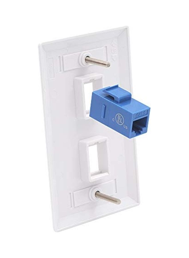 NIBEMINENT Keystone Coupler RJ45 Female to Ethernet Insert Jack UTP Network Inline Connector Pack Of 5 blue - Image 2