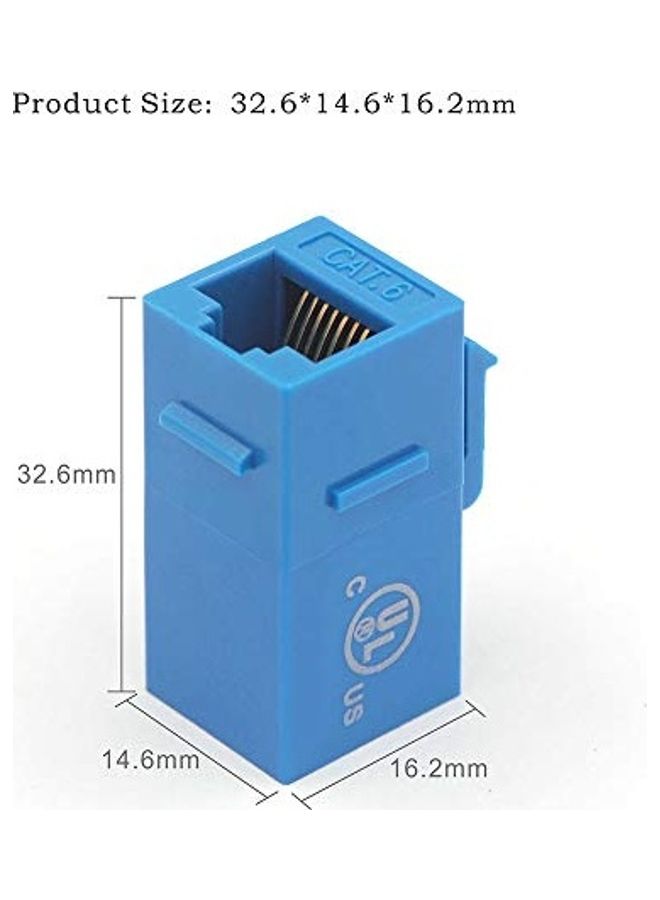 NIBEMINENT Keystone Coupler RJ45 Female to Ethernet Insert Jack UTP Network Inline Connector Pack Of 5 blue - Image 5