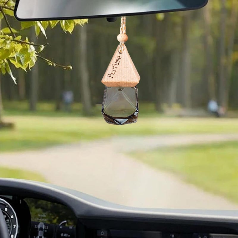 Car Oil Diffuser Hanging Bottle,Empty Car Air Freshener Perfume Bottle - Aromatherapy Fragrance Oil Diffuser Hanging Perfume Pendant Auto Decor Triangular Cap - Image 2