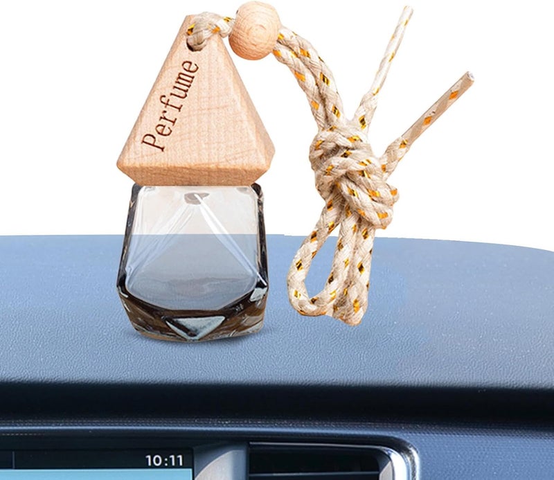 Car Oil Diffuser Hanging Bottle,Empty Car Air Freshener Perfume Bottle - Aromatherapy Fragrance Oil Diffuser Hanging Perfume Pendant Auto Decor Triangular Cap - Image 1