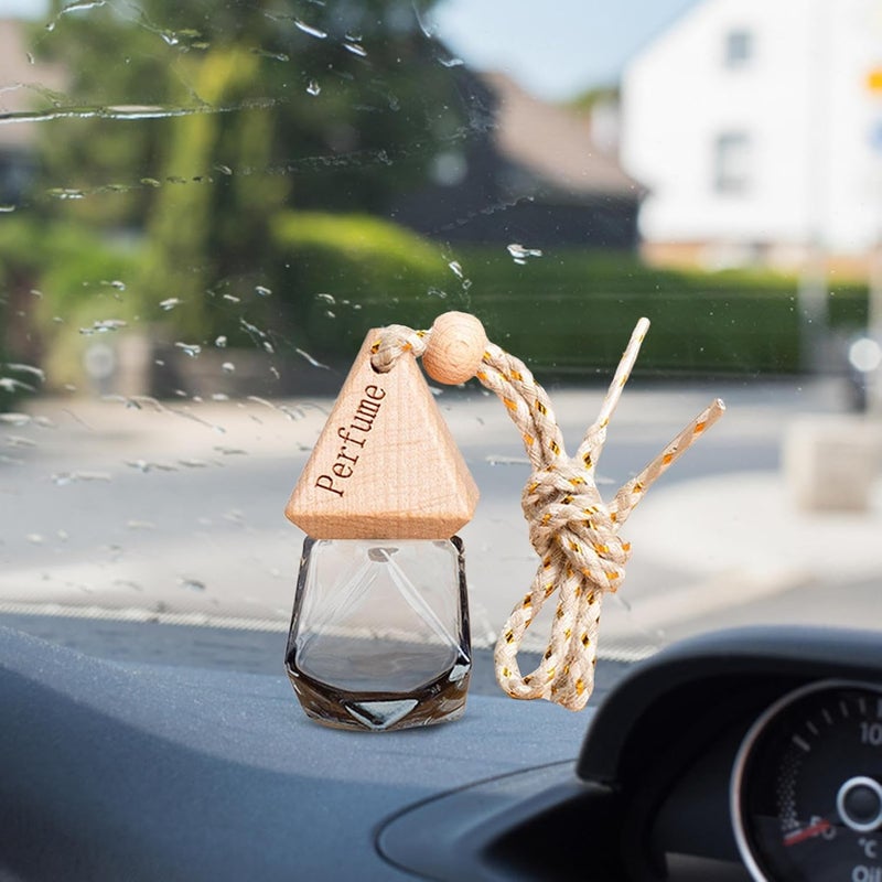Car Oil Diffuser Hanging Bottle,Empty Car Air Freshener Perfume Bottle - Aromatherapy Fragrance Oil Diffuser Hanging Perfume Pendant Auto Decor Triangular Cap - Image 3