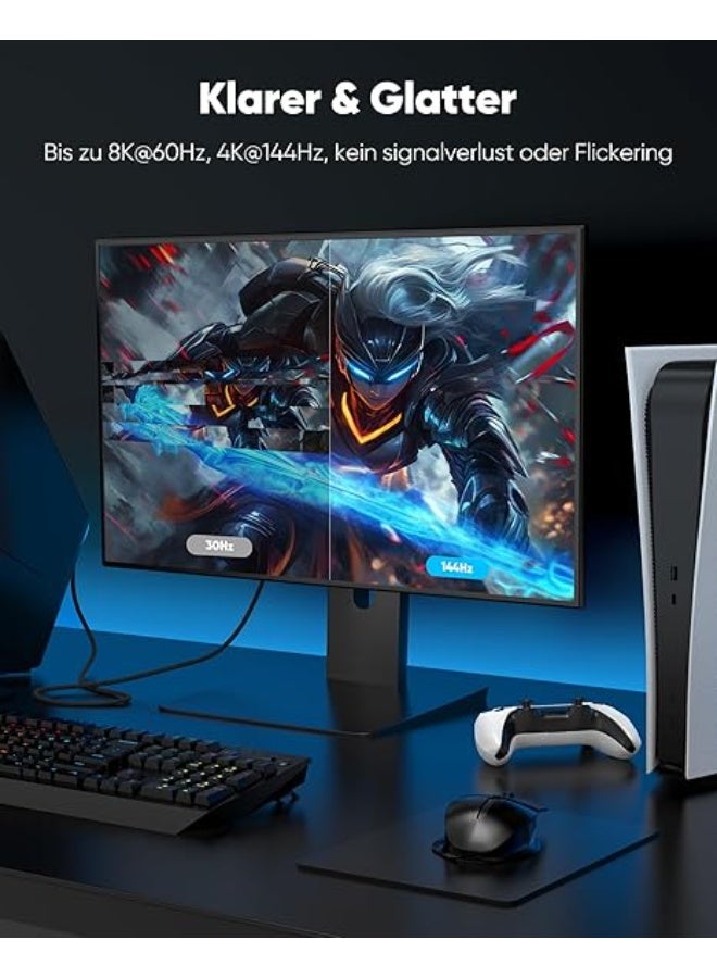 HDMI Cable 8K 10M – Ultra High-Speed 48Gbps, 8K@60Hz, 4K@120Hz, eARC, DTS:X, Dynamic HDR, Compatible with PS5, PS4, HDTV and Monitors - Image 3