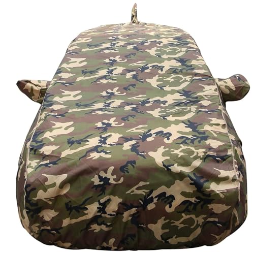 Autofact 100% Waterproof Car Body Cover Compatible with Maruti Swift (2005 to 2017), with Mirror and Antenna Pockets,4x4 American Matty, Long Lasting Durable Material, Camouflage Army Look. - Image 1