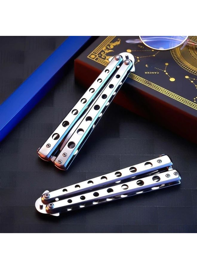 2Pcs Stainless Steel Butterfly Folding Cutlery Set Silvery Portable Spoon And Fork For Travel Camping Picnics - Image 2
