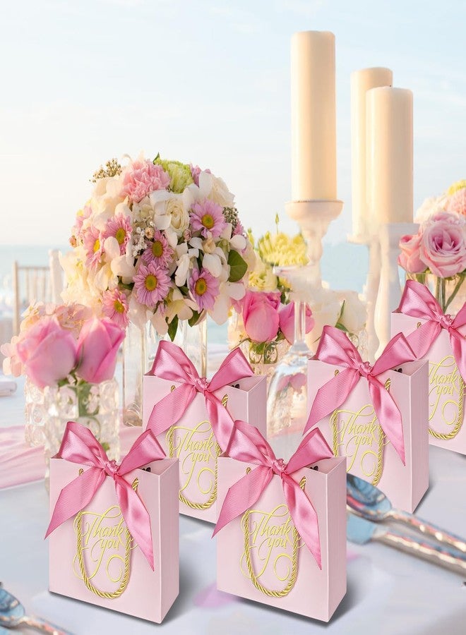 DECHISY 50 Pack Small Thank You Bags with Handle, 5.5x 2.5x4.7 Inch, Pink Gift Bags for Bridal Shower, Birthday Party, Baby Shower, Wedding - Image 3