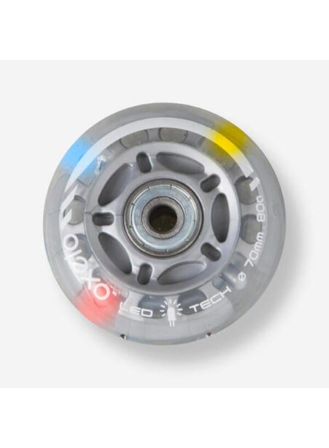 أوكسيلو عبوة من 2 عجلة لحذاء التزلج 70 ملم 82A برولمان بلي مضيئة للأطفال لموديل FIT3 - Image 1