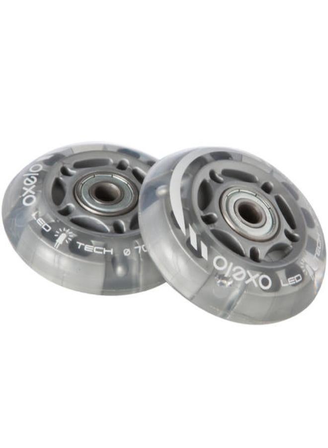 أوكسيلو عبوة من 2 عجلة لحذاء التزلج 70 ملم 82A برولمان بلي مضيئة للأطفال لموديل FIT3 - Image 2