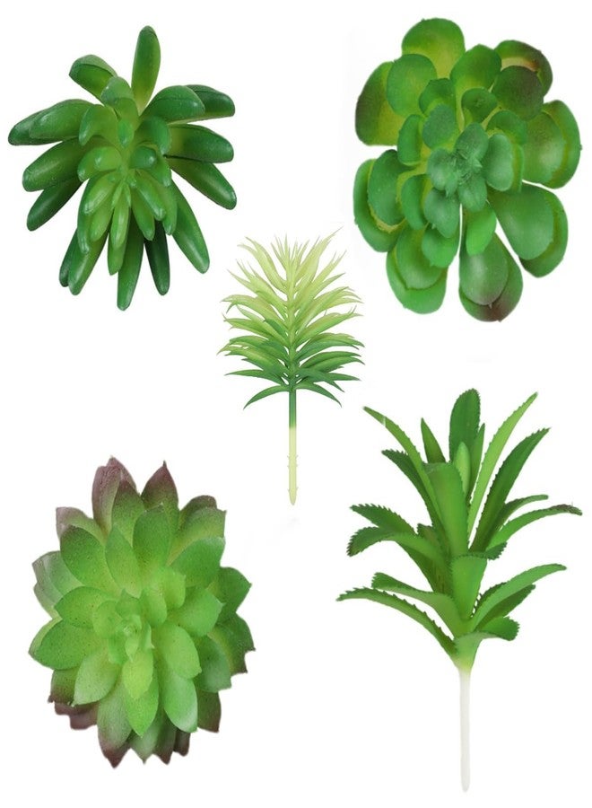 YSSZAM 5 Pcs Green Realistic Large Faux Succulents Set, Artificial Plants and Greenery Hanging Ornaments Fleshed Plant Textured for Home DIY Garden Wedding Party Outdoor and Indoor Decoration - Image 1
