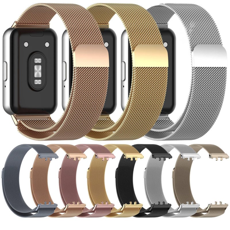 سوار ساعة ذكية سوار معدني من الستانلس ستيل متوافق مع Samsung Galaxy Watch بملاءمة قابلة للتعديل وحزام بديل للاستخدام اليومي باللون رمادي قابل للتعديل - NADI - Image 3