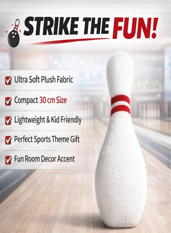 Tickles Bowling Pin Soft Stuffed Plush Cushion Sports Pillow for Kids Boys & Girls Birthday Gift Home Decor (Color: White Size: 30 cm) - Image 5