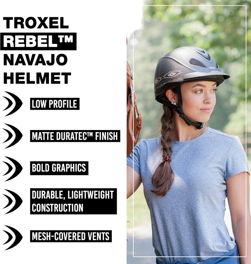 Troxel Rebel Bold Horse Riding Helmet, Low-Profile, Light, Adjustable Design, Safety Horseback Riding Gear - Image 2