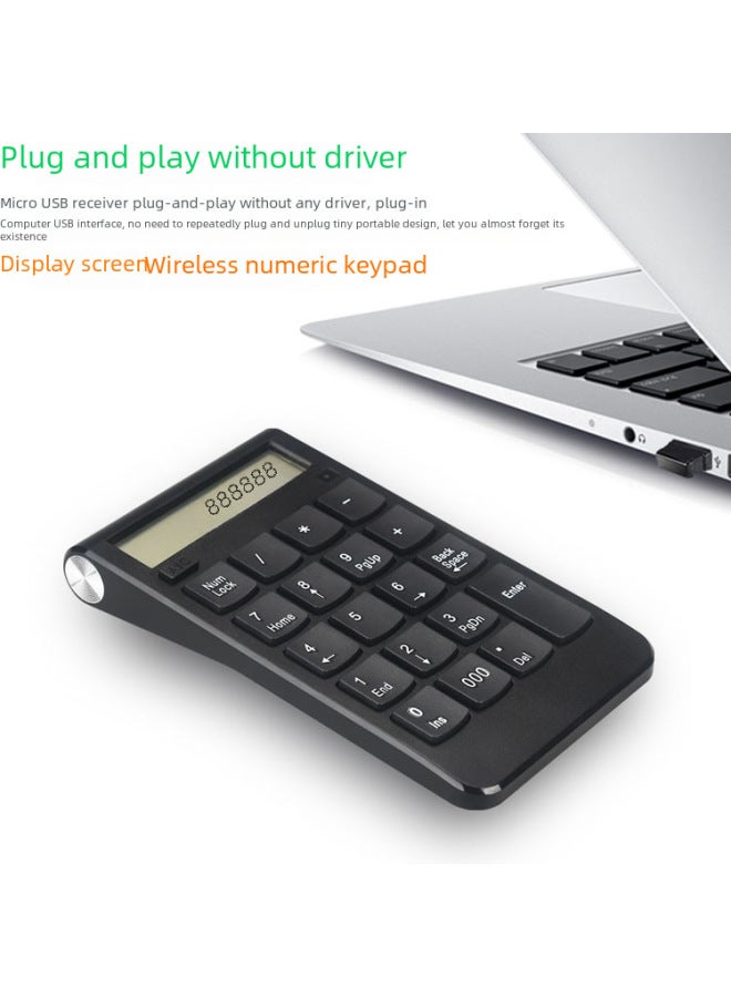 Wireless Charging Digital Keyboard Display Screen Computer Function Built-in Lithium Battery Accounting-Color:Black  - Image 2