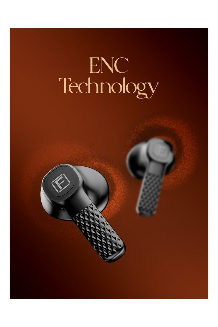 Faster TroniX Half In Ear Earbuds Bluetooth 5.4- ENC Technology LED Digital Display Charging Case Bluetooth Earbuds 8H Music Playback 13mm Dynamic Driver Enhanced Bass Type-C Charge- True Wireless Earbuds with Mic for TV Phone PC Laptop Workout Gym Running (Midnight Black) - Image 3