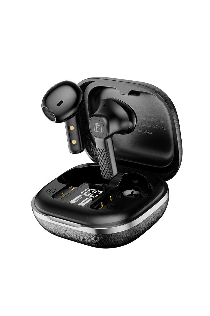 Faster TroniX Half In Ear Earbuds Bluetooth 5.4- ENC Technology LED Digital Display Charging Case Bluetooth Earbuds 8H Music Playback 13mm Dynamic Driver Enhanced Bass Type-C Charge- True Wireless Earbuds with Mic for TV Phone PC Laptop Workout Gym Running (Midnight Black) - Image 1
