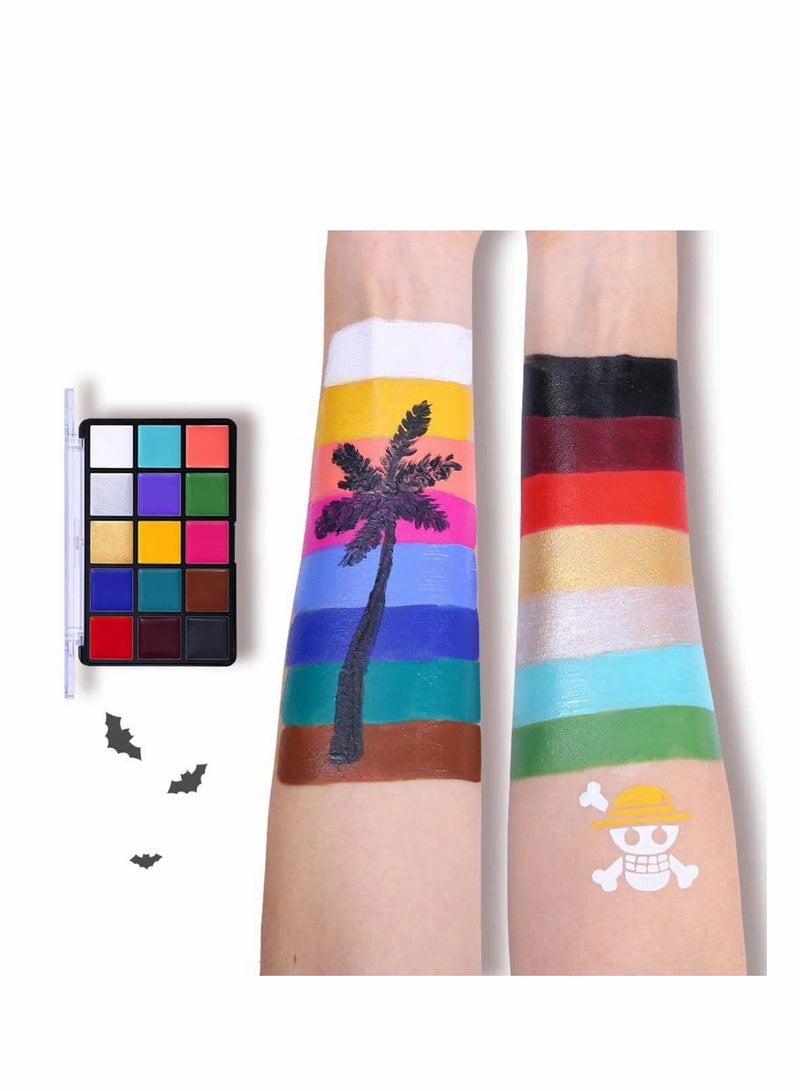 Excefore 15 Color face painting kits for kids Palette Long-lasting Waterproof No Stimulation Oiliness Facial Paint Cream - Image 4
