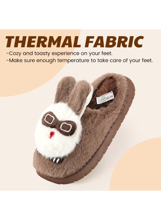 Lucky Kids Cartoon Slippers for Kids, Funny Animal House Shoes with Non-Slip Sole, Cozy Plush Indoor Comfort Footwear for Boys and Girls - Image 2