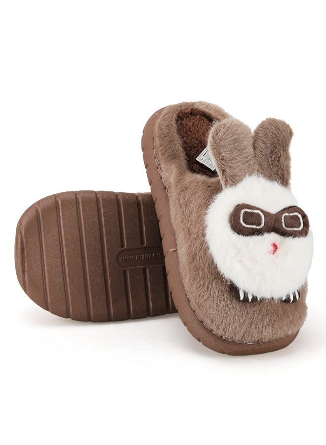 Lucky Kids Cartoon Slippers for Kids, Funny Animal House Shoes with Non-Slip Sole, Cozy Plush Indoor Comfort Footwear for Boys and Girls - Image 1