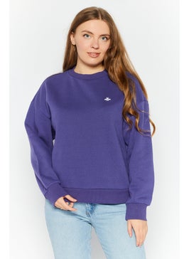 Women Crew Neck Embroidered Logo Sweatshirt, Purple - pzsku/ZEB244430F921C0389625Z/45/_/1726109239/f163a6a0-9bf0-4e0f-a696-29b6ebb1dda3