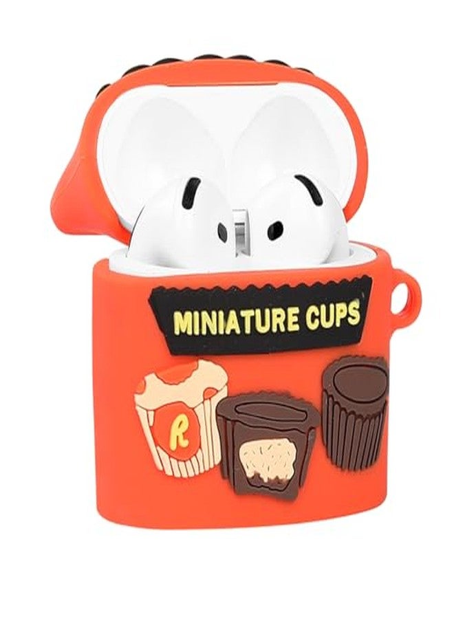 LEWOTE Compatible with Apple Airpods 4 Case Protective Funny Cute Cartoon Slim Candy Cover with Keychain (Reeses) - Image 3