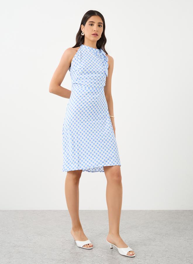 تايك تو فستان بدون أكمام بطول الركبة بطبعة مربعات - Image 2