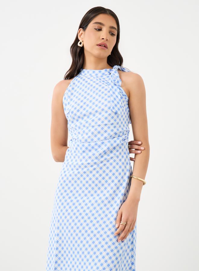 تايك تو فستان بدون أكمام بطول الركبة بطبعة مربعات - Image 3