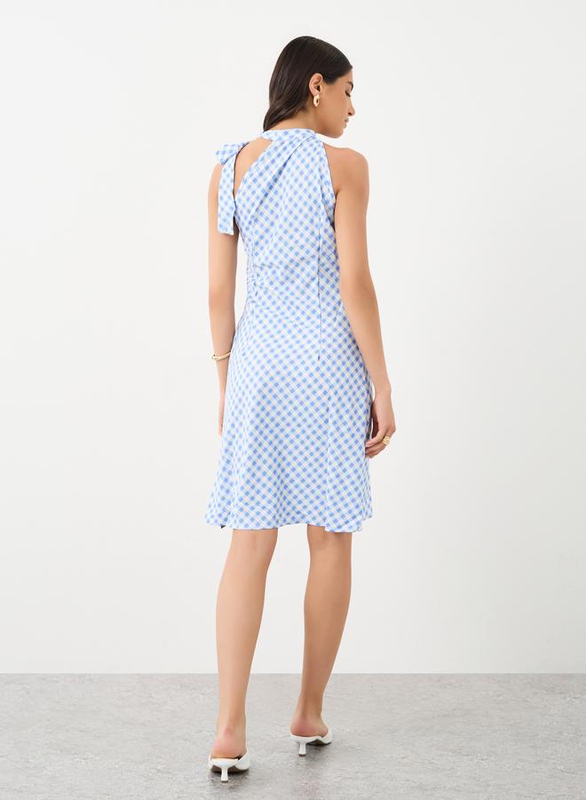 تايك تو فستان بدون أكمام بطول الركبة بطبعة مربعات - Image 5