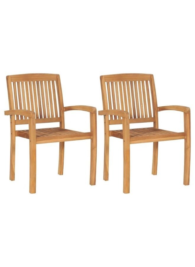 vidaxl vidaXL Garden Chairs 2 pcs with Taupe Cushions Solid Teak Wood  - Image 2