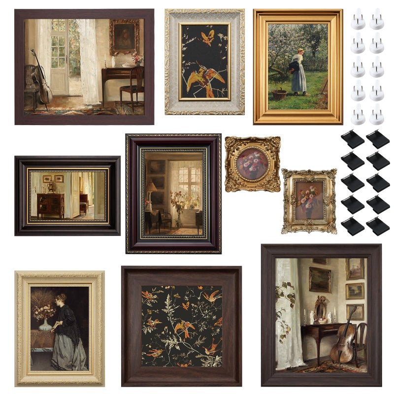 Foxtell 10 Pack Vintage Picture Frames for Wall or Tabletop Display Ornate Vintage Picture Frames Vintage Wall Art for Gallery Bedroom Living Room Antique Photo Frame for Wall DcorClassic - Image 2