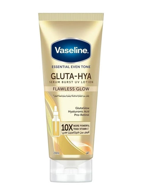 Essential Even Tone Flawless Glow Gluta-Hya Serum Burst UV Lotion 10X More Powerful than Vitamin C - 200ml