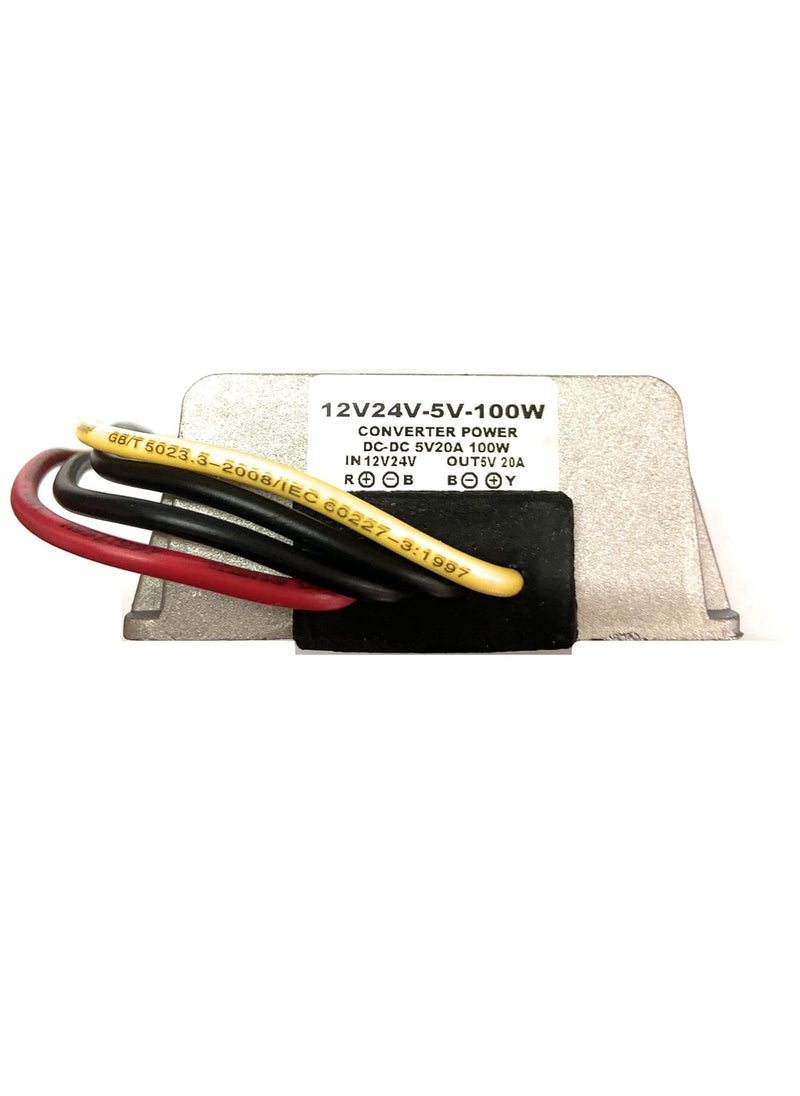 InkOcean DC Voltage Regulator Buck Converter StepDown Waterproof Module Transformer DC DC 12v24v To 5v 20A 100W  - Image 2