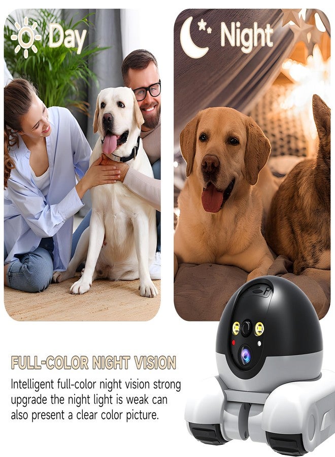 OROMVO Pet Camera, 1080p Security Camera for Home, Movable Robot Pet Cam Indoor with Phone App, Wireless Dog/Cat/Baby Monitor WiFi Version+32G SD Card, 2-Way Talk, Night Vision, Motion Detection - Image 4