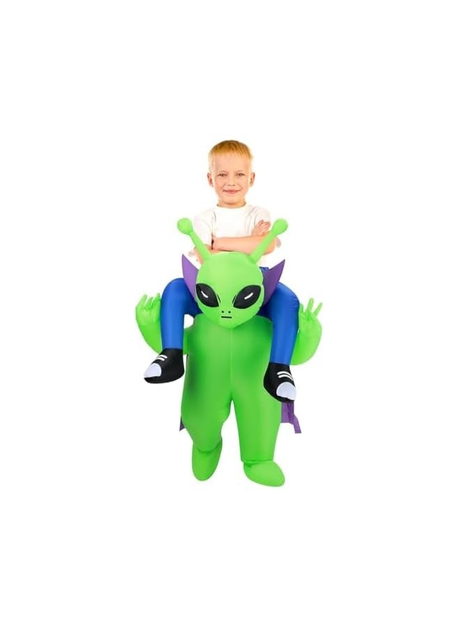 Inflatable Alien Costume For Kids/Teens, Halloween Blow up Costumes Ride On Alien Costume, Funny Cosplay Costumes for Kids Men Women - Image 1