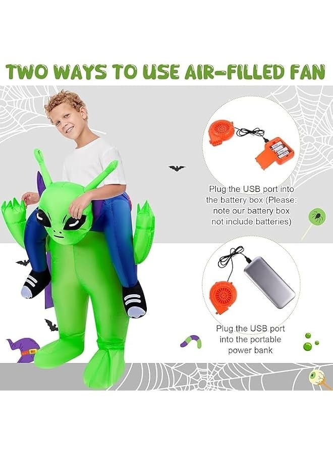 Inflatable Alien Costume For Kids/Teens, Halloween Blow up Costumes Ride On Alien Costume, Funny Cosplay Costumes for Kids Men Women - Image 4