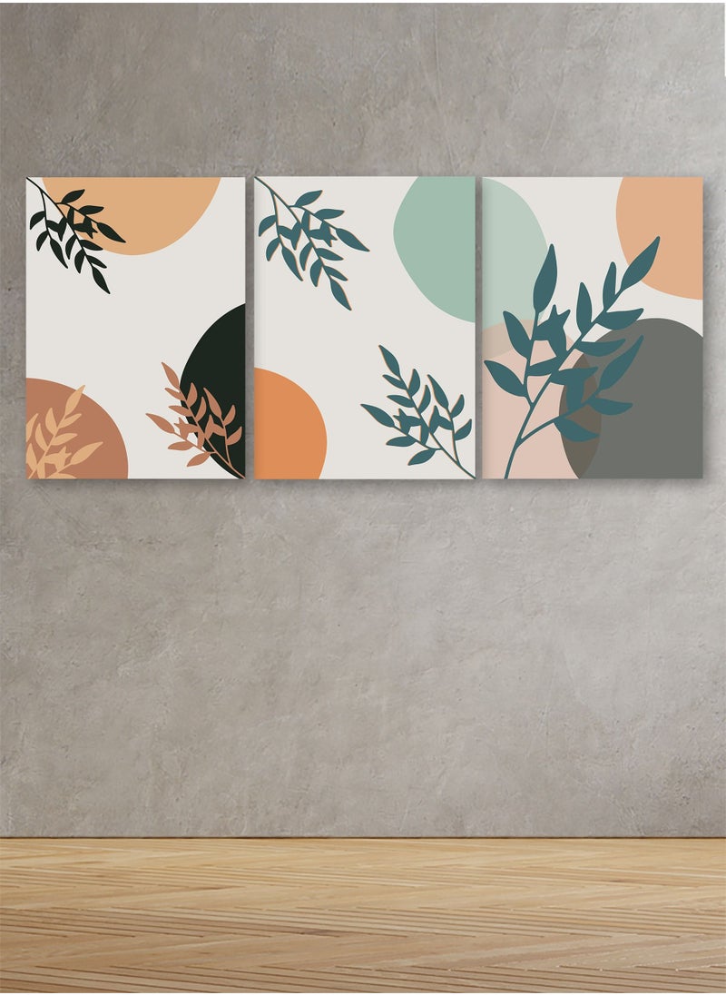 ماركتنا لوحة جدارية فنية لتزين الحائط بتصميم تجريدي، ثلاث قطع ،مقاس120X60سم  - Image 1