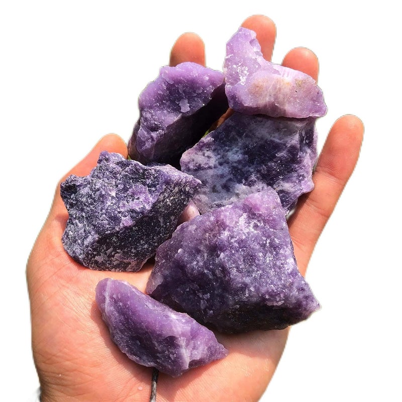 Zenkeeper 1 Lb Large Rough Purple Mica Stone Raw Lepidolite Crystal Stone Natural Purple Crystal Stone Mineral Specimen Gemstone Healing Crystals and Stones