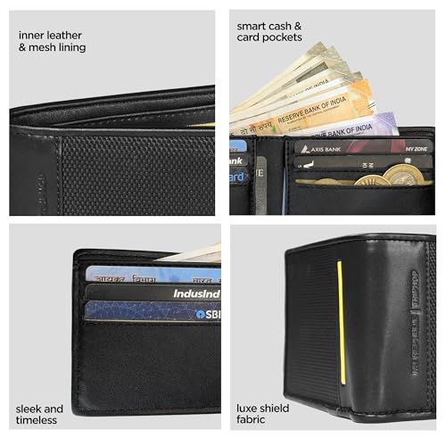 Nu Republic Triphop Voyager Vault Wallet for Men Leather Original| Premium Leather Wallet| 6 Card Slots | Slim & Easy to Fit| Compact and Travel Friendly Structure| Gift for Men - Black - Image 2