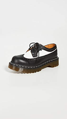 Dr Martens Dr. Martens, 3989 Brogue BEX 3-Eye Leather Wingtip Shoe for Men and Women, Black & White, 7 US Women/6 US Men - Image 2