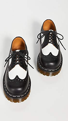 Dr Martens Dr. Martens, 3989 Brogue BEX 3-Eye Leather Wingtip Shoe for Men and Women, Black & White, 7 US Women/6 US Men - Image 5