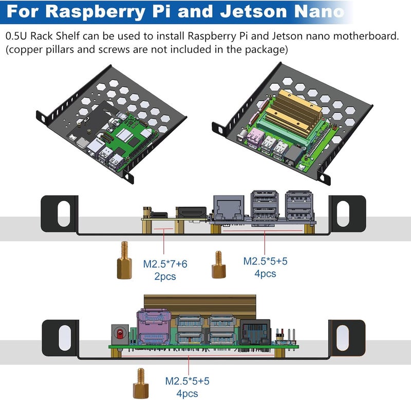 GeeekPi DeskPi RackMate TT خزانة خادم صغيرة لأجهزة الكمبيوتر الصغيرة والشبكات والخوادم والمعدات الصوتية والفيديو - Image 5