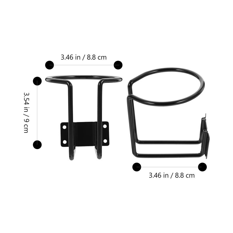 2Pcs Black Metal Cup Holders for Car Boat RV Yacht Beverage Bottle Can Stand - Image 3