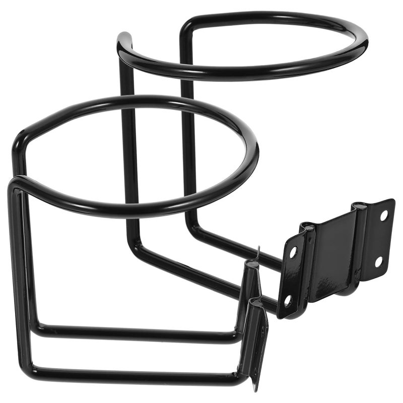 2Pcs Black Metal Cup Holders for Car Boat RV Yacht Beverage Bottle Can Stand - Image 2