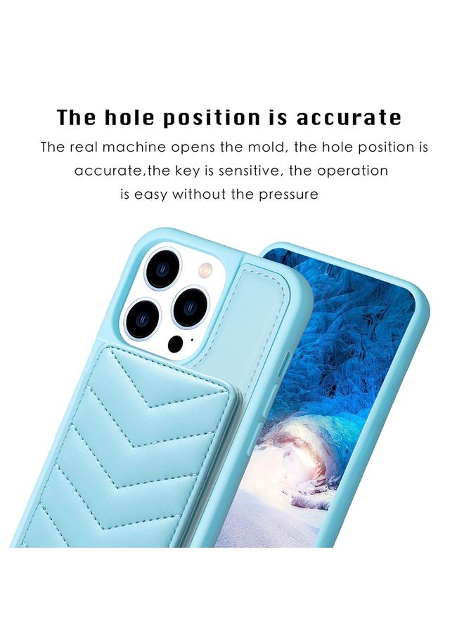 S-TOP Case For iPhone 13 Pro BF26 Wave Pattern Card Bag Holder Phone Case - Image 3