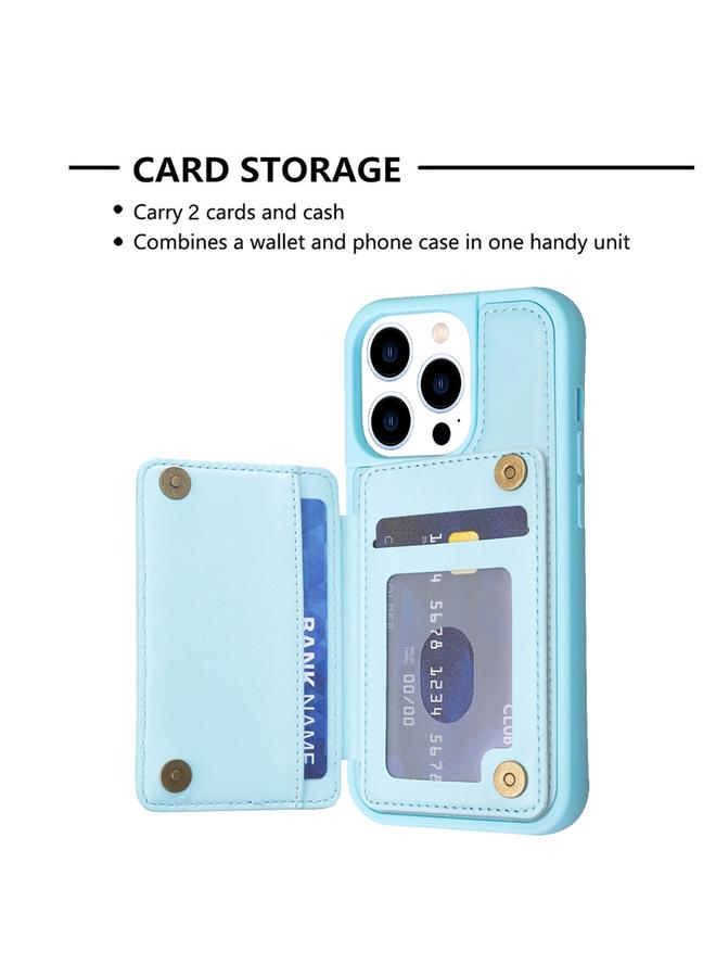 S-TOP Case For iPhone 13 Pro BF26 Wave Pattern Card Bag Holder Phone Case - Image 4