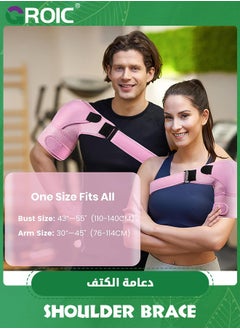 GROIC Shoulder Brace, Recovery Shoulder, Adjustable Shoulder Support for Rotator Cuff, AC Joint Pain Relief, Shoulder Injuries. Perfect Fit Shoulder Compression Sleeve (One Size Regular)  - Image 4