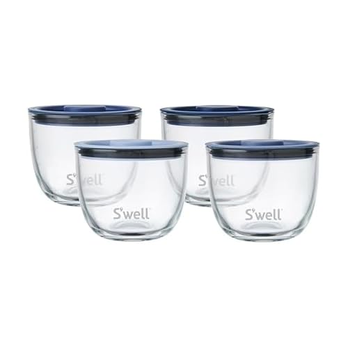 S'well 12oz Glass Prep Bowl Set of 4 For Easy Meal Prep, Coastal Blues, Made From Durable Tempered Glass, Nests Inside 21.5oz - Image 4