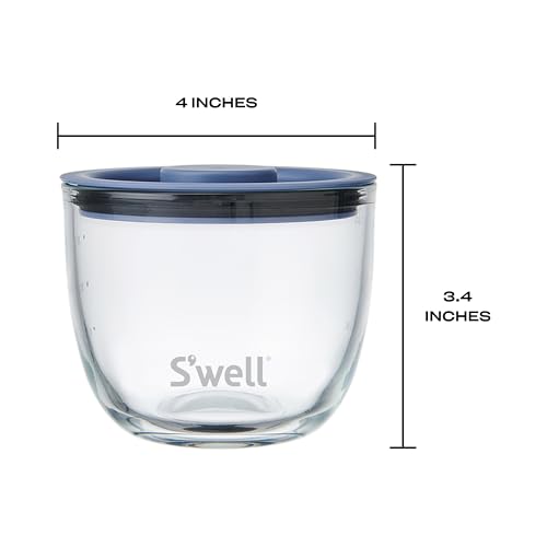 S'well 12oz Glass Prep Bowl Set of 4 For Easy Meal Prep, Coastal Blues, Made From Durable Tempered Glass, Nests Inside 21.5oz - Image 3